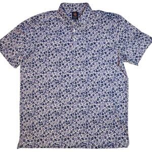 Donald Ross Golf Polo Sport Fit Floral Purple & Blue sz XL
